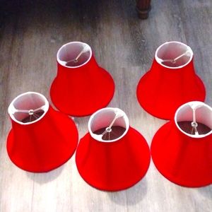 Set of 5 red chandelier lamp covers